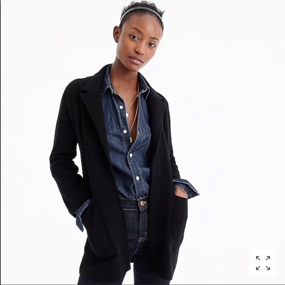 Jcrew petite black blazer sweater